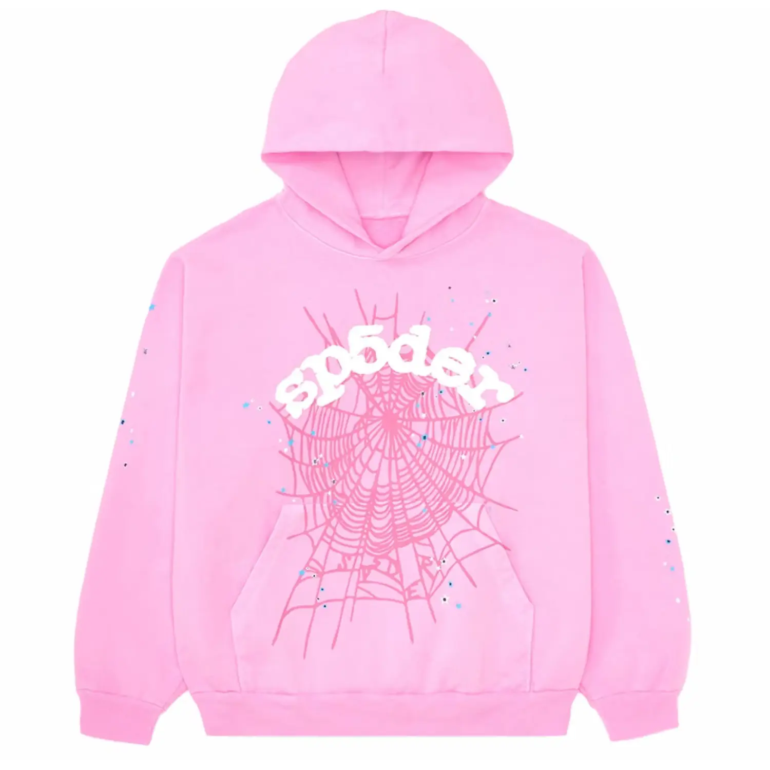 light pink sp5der hoodie